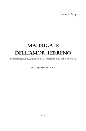 MADRIGALE DELL'AMOR TERRENO