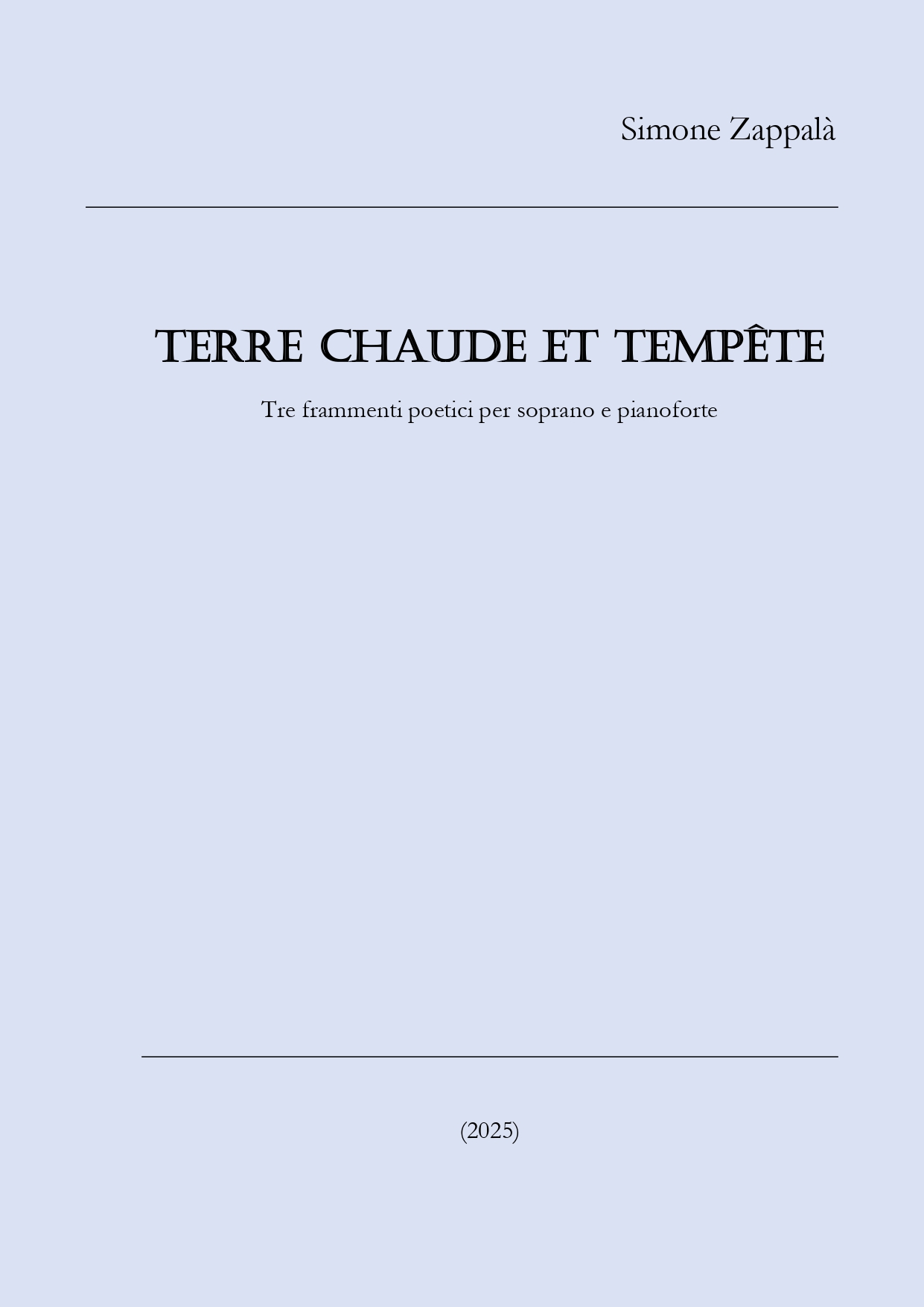 TERRE CHAUDE ET TEMPETE
